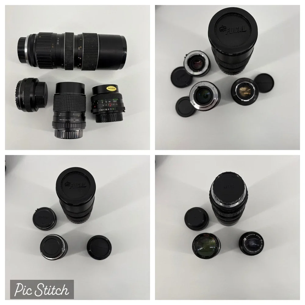 Vintage Minolta XD 11 Sears KSX 35mm Camera Lot Untested‎ Vivitar Lens Flash Kit